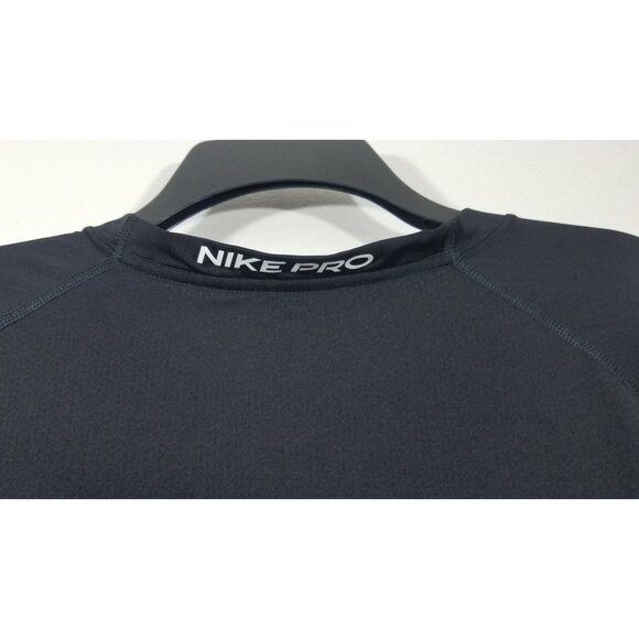 Nike Pro Dri-Fit Slim Fit Black Long Sleeve Shirt XXL 2XLPolyester - Picture 12 of 12